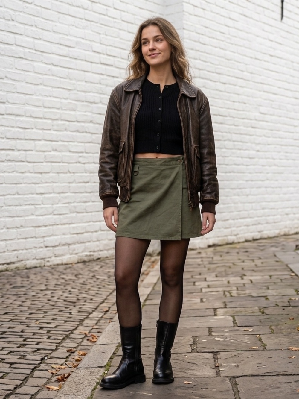 Vtg Y2k Alia Olive Green Utility Skort Size 12 Cargo Wrap High Waisted Cotton
